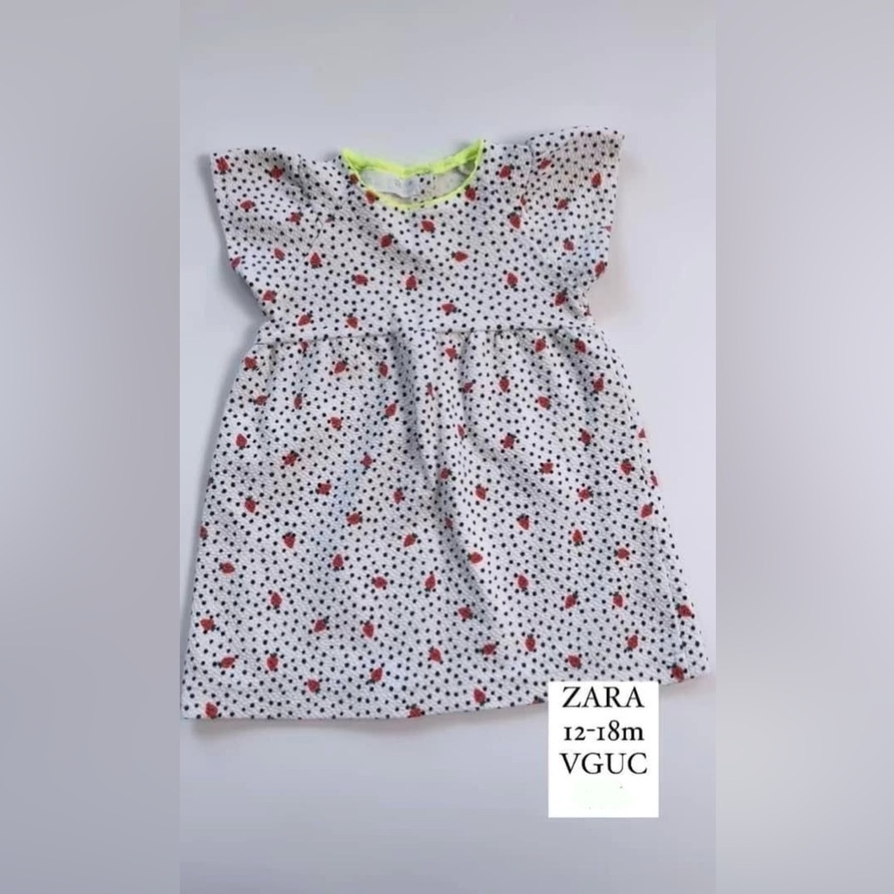 🔥 HOST PICK🔥 Zara‎ White Spotted Strawberry Dress